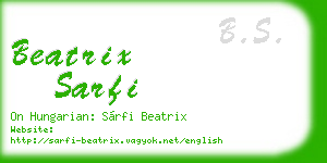 beatrix sarfi business card